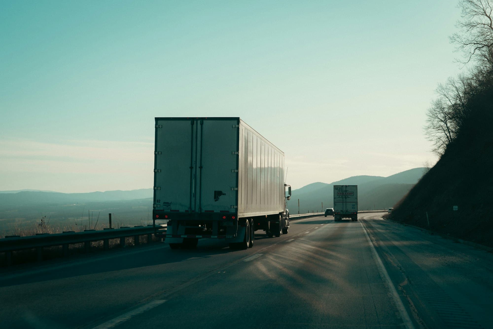 Trucks on the road